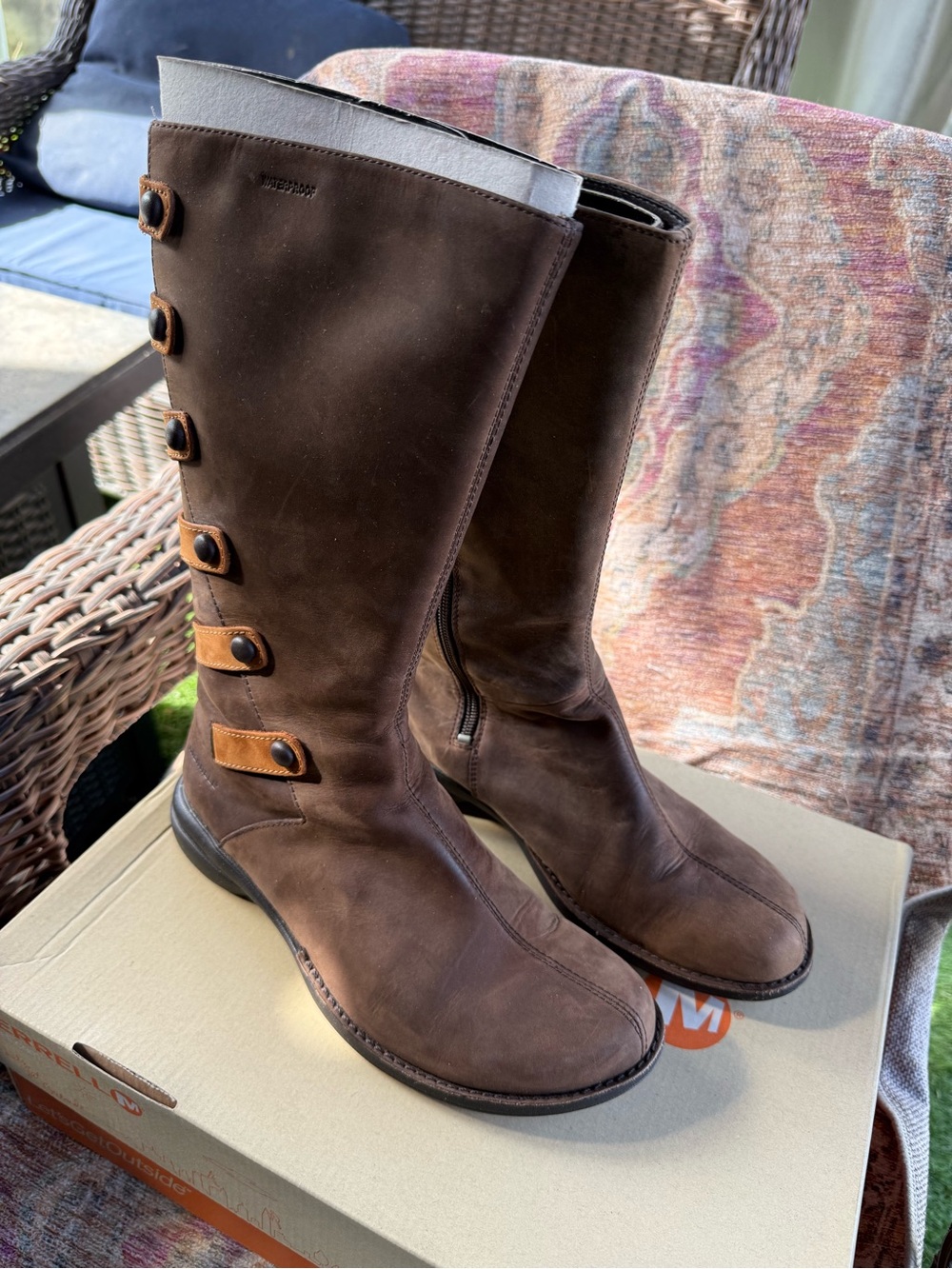 Merrell Captiva Launch Waterproof Leather Boots Brown 7.5